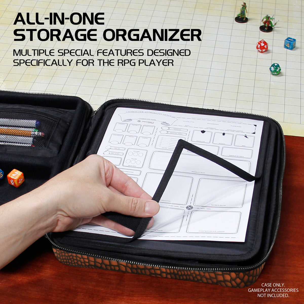 Enhance Tabletop Series RPG Organizer Case Brown