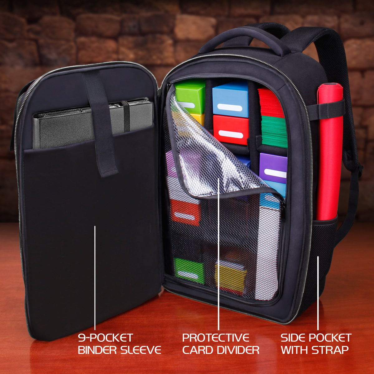 Enhance Tabletop Collectors Card Storage Backpack Black