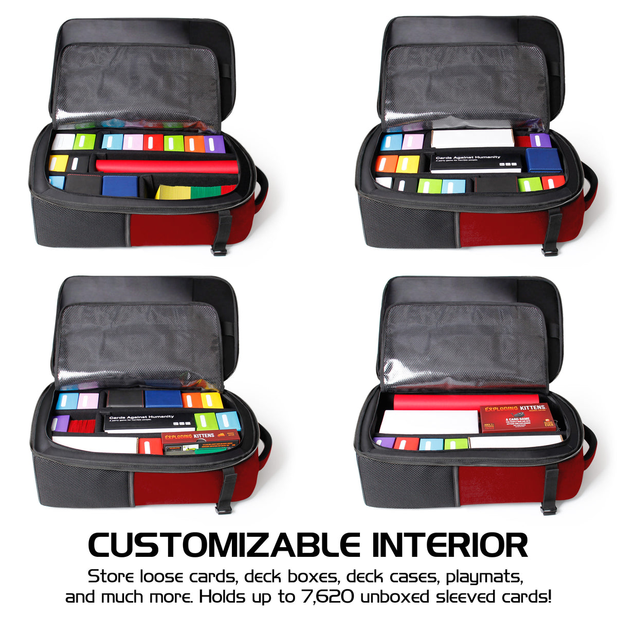 Enhance Tabletop Collectors Card Storage Backpack Red