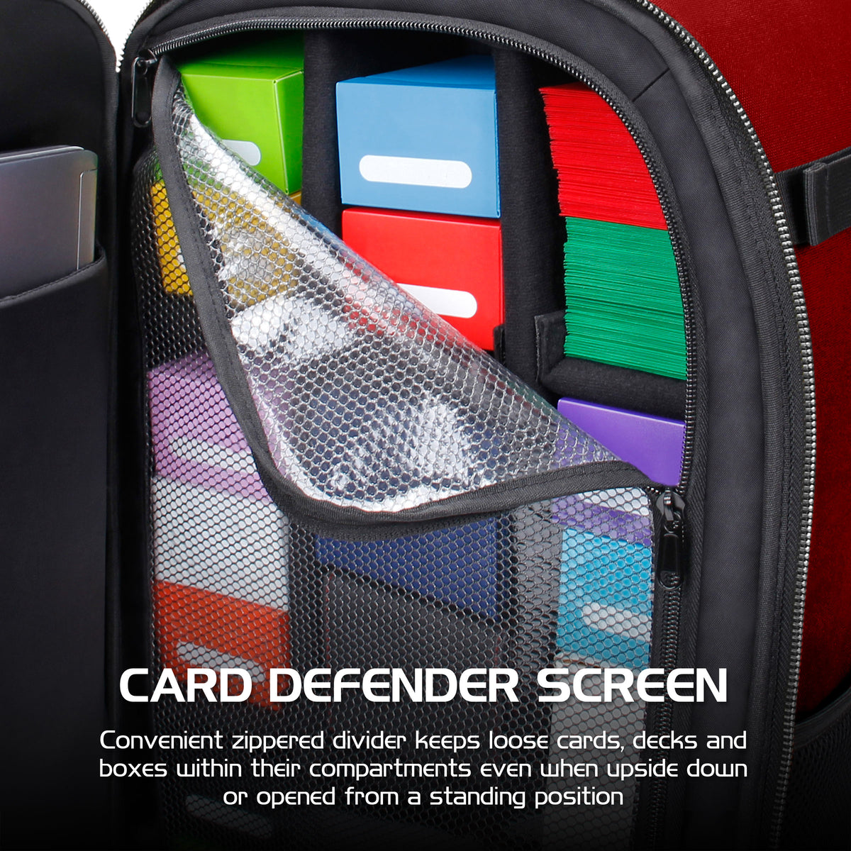 Enhance Tabletop Collectors Card Storage Backpack Red