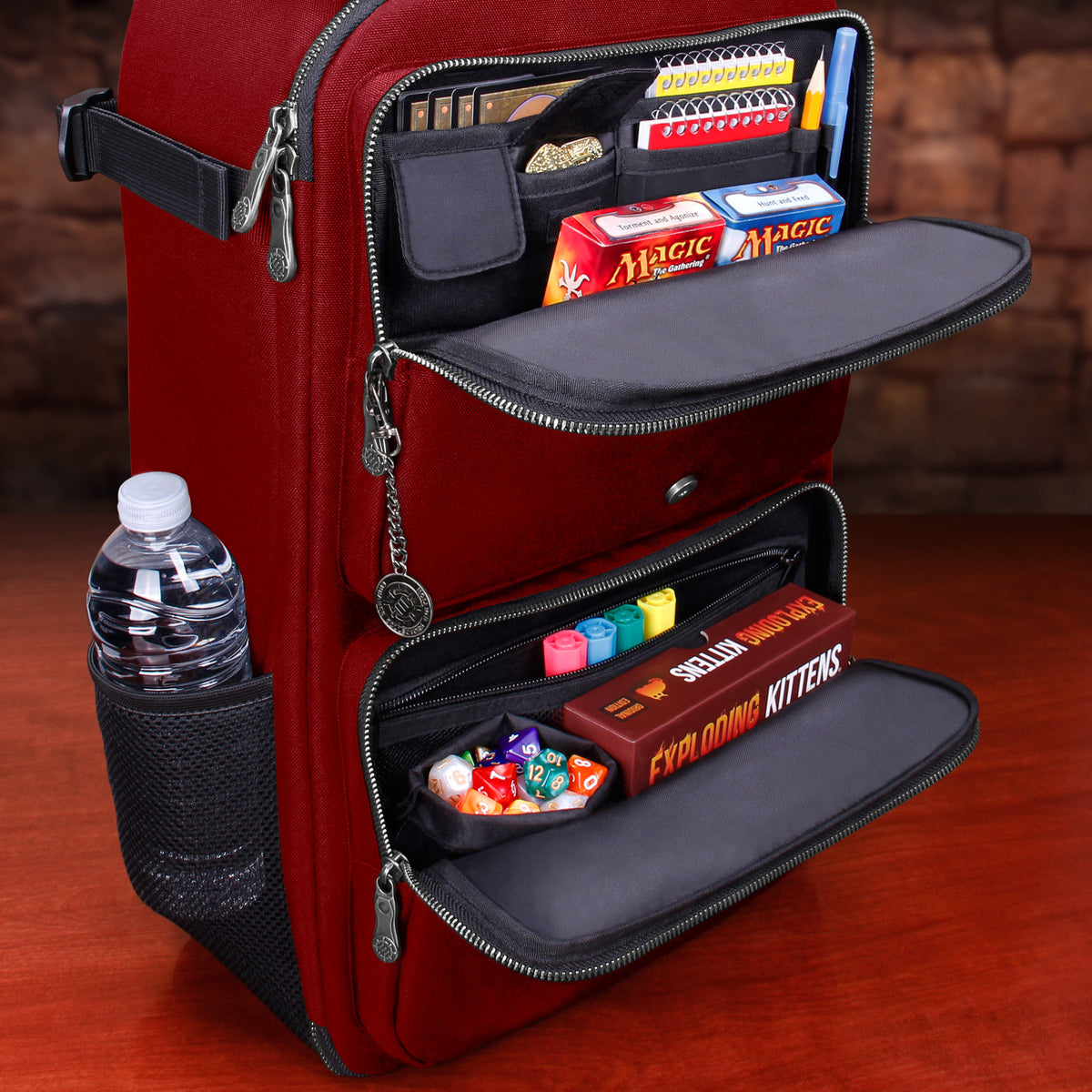 Enhance Tabletop Collectors Card Storage Backpack Red