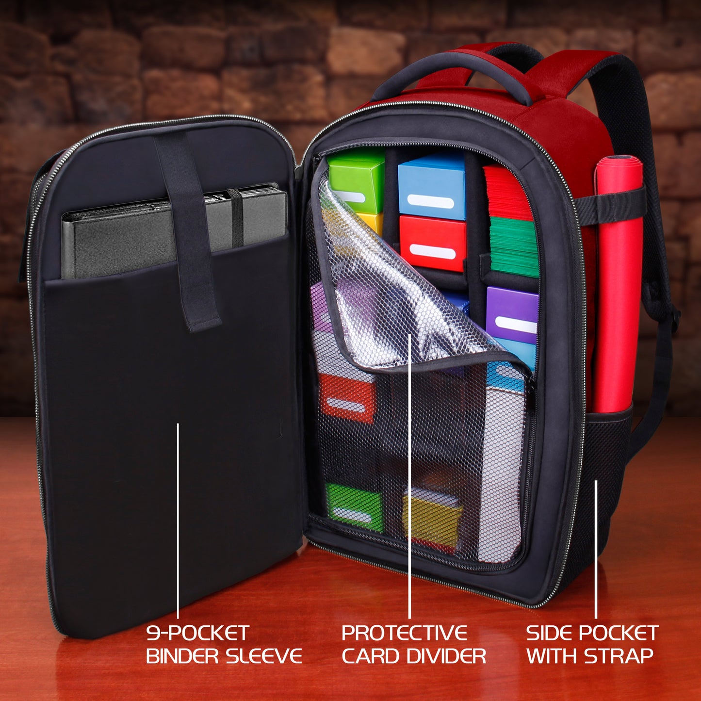 Enhance Tabletop Collectors Card Storage Backpack Red - Good Games