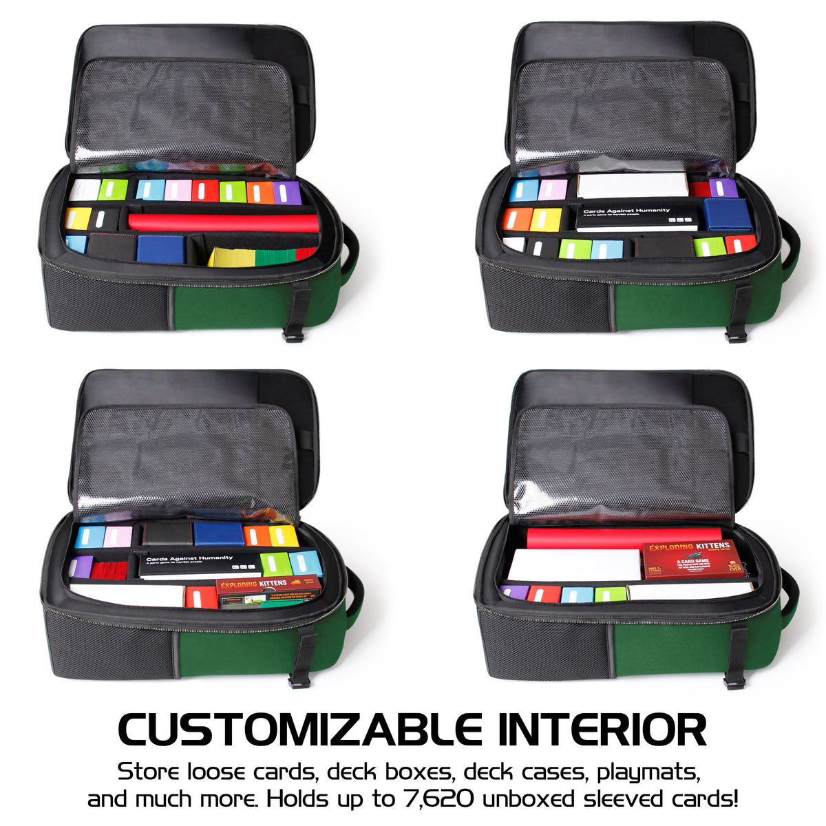 Enhance Tabletop Collectors Card Storage Backpack Green