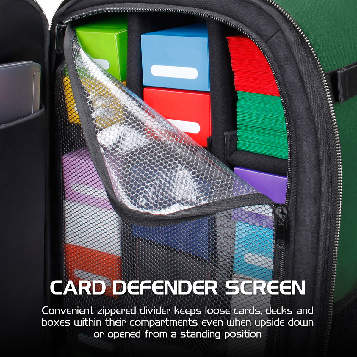 Enhance Tabletop Collectors Card Storage Backpack Green