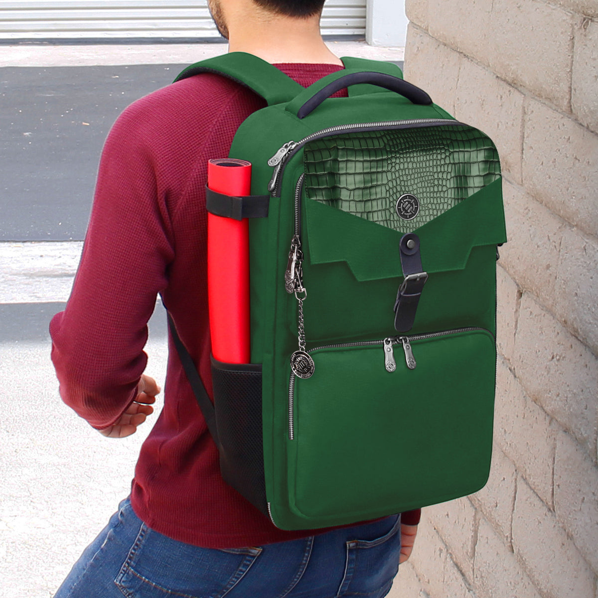Enhance Tabletop Collectors Card Storage Backpack Green