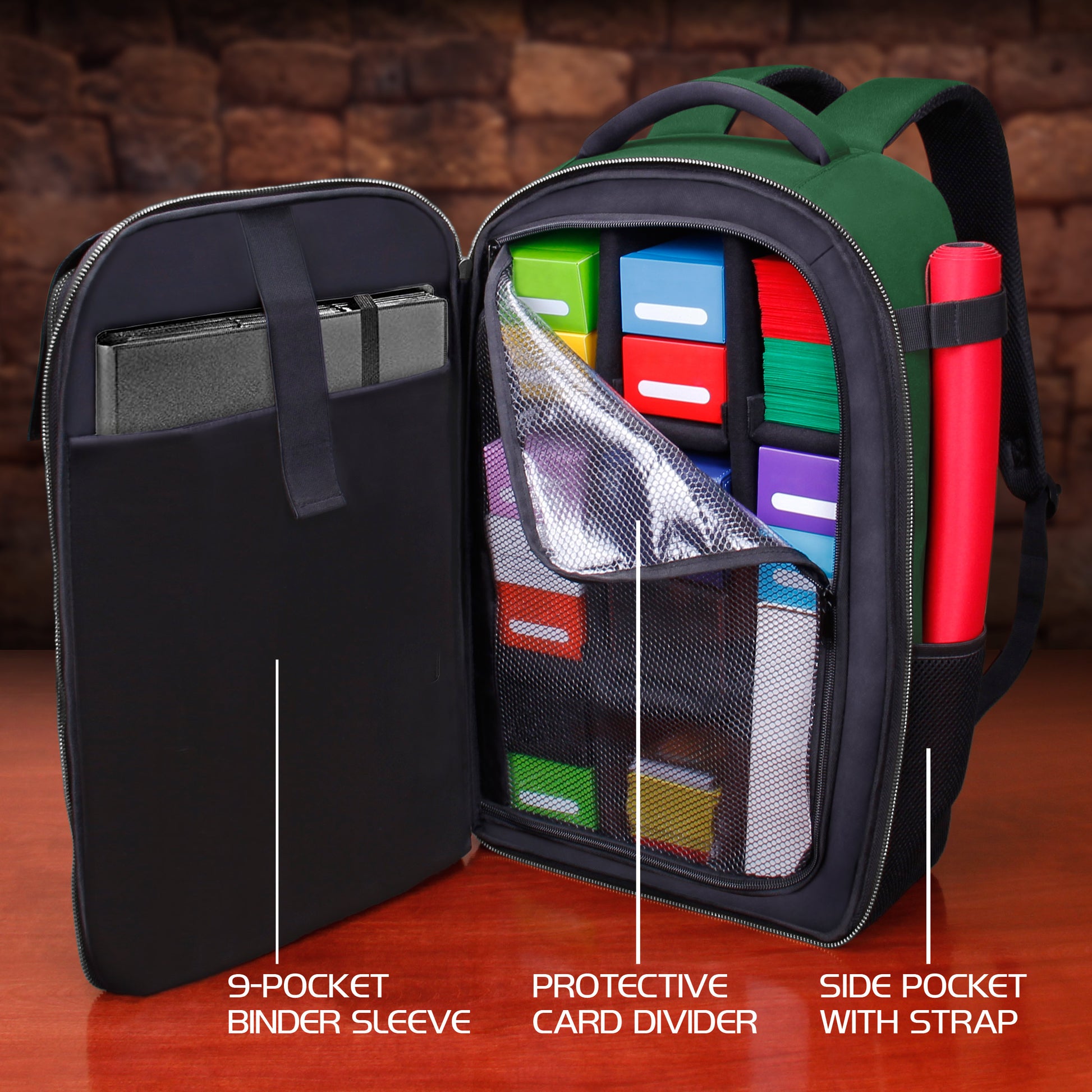 Enhance Tabletop Collectors Card Storage Backpack Green - Good Games