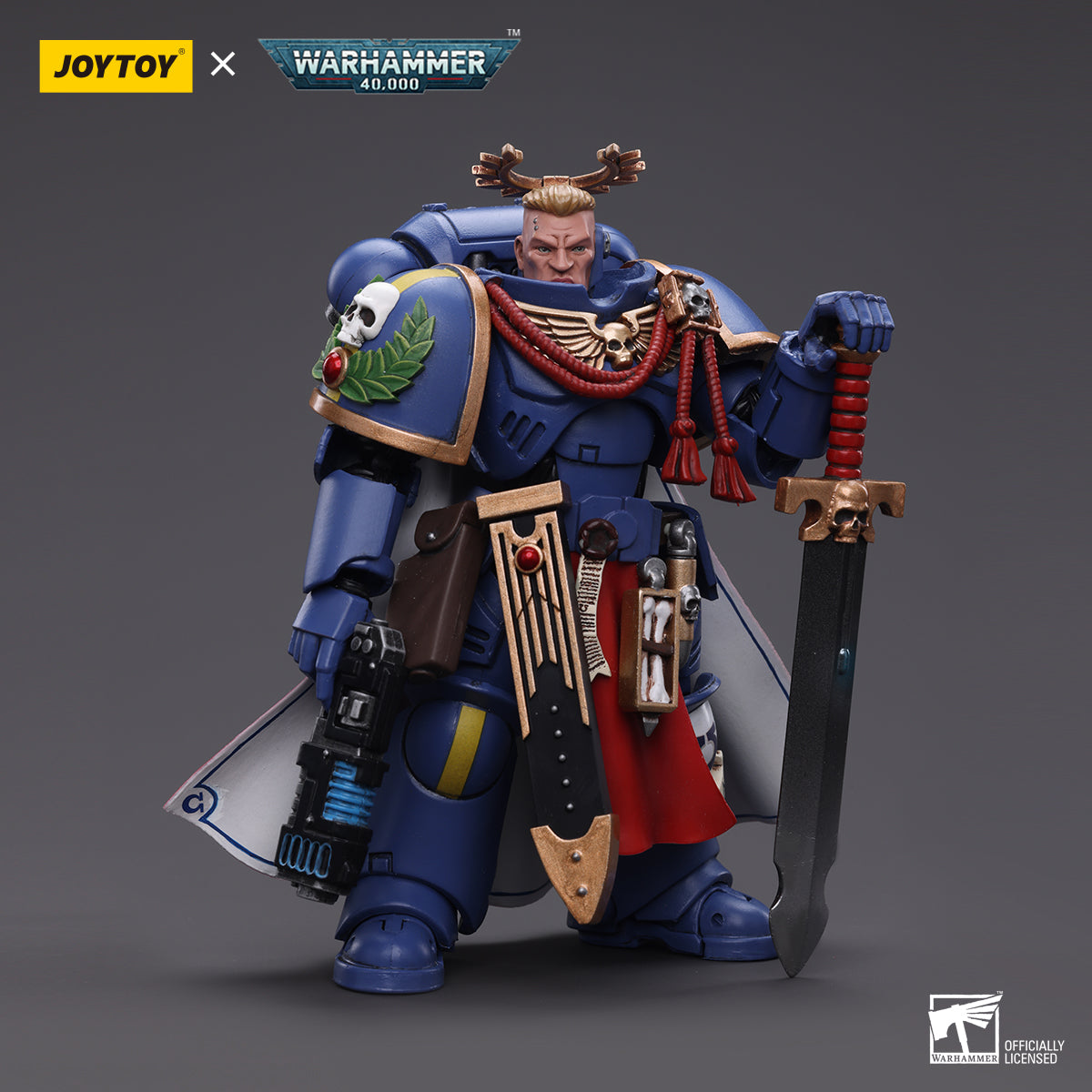 Warhammer Collectibles 1/18 Scale Ultramarines Primaris Captain with Power Sword and Plasma Pistol