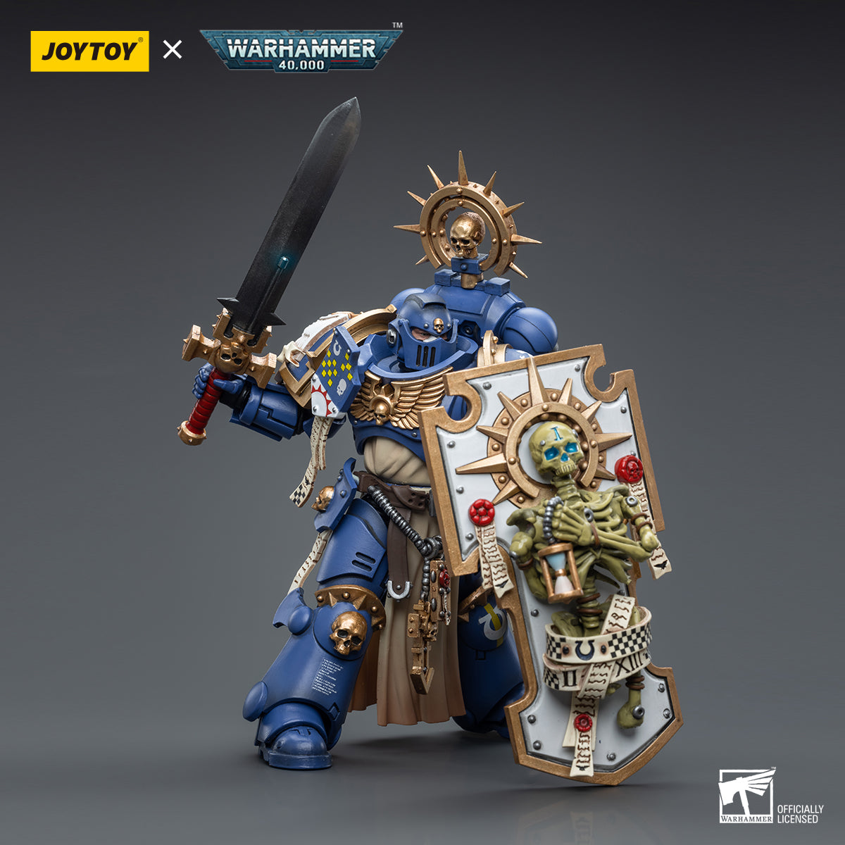 Warhammer Collectibles 1/18 Scale Ultramarines Primaris Captain with Relic Shield and Power Sword