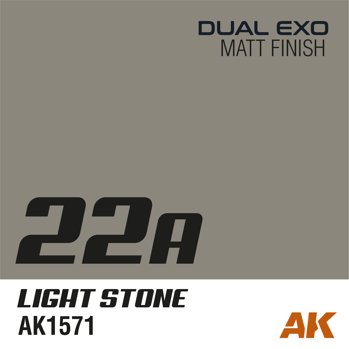 Light Stone 22A a matte finish modeling paint for scale models part of the AK Interactive Dual Exo acrylic paint range