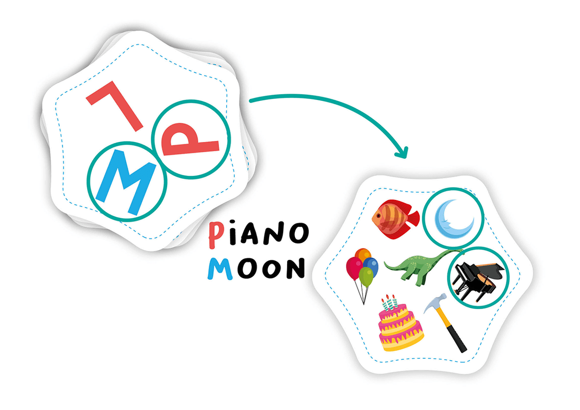 Flexible letter-link puzzle game pieces arranged in a pattern, showing vibrant colors