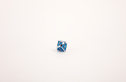 LPG Dice Set - Metal RPG Serif Blue/Silver - Good Games