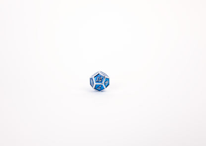 LPG Dice Set - Metal RPG Serif Blue/Silver - Good Games
