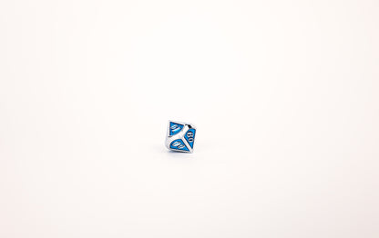 LPG Dice Set - Metal RPG Serif Blue/Silver - Good Games