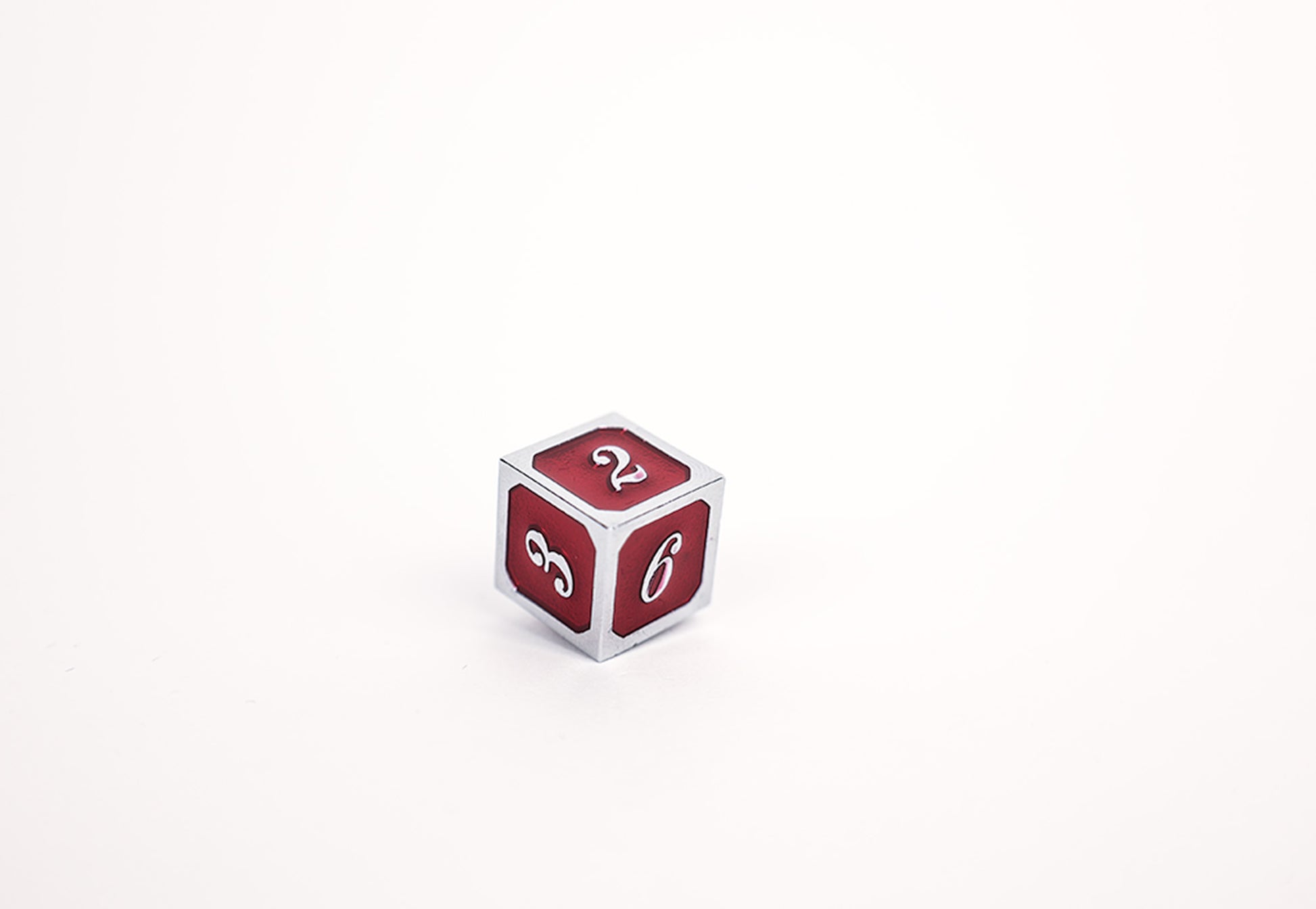 LPG Dice Set - Metal RPG Serif Red/Silver - Good Games