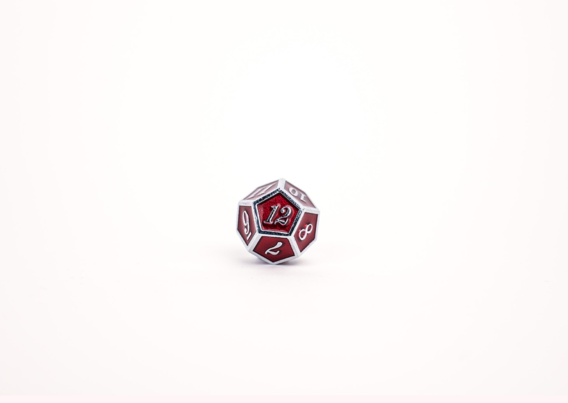 LPG Dice Set - Metal RPG Serif Red/Silver - Good Games