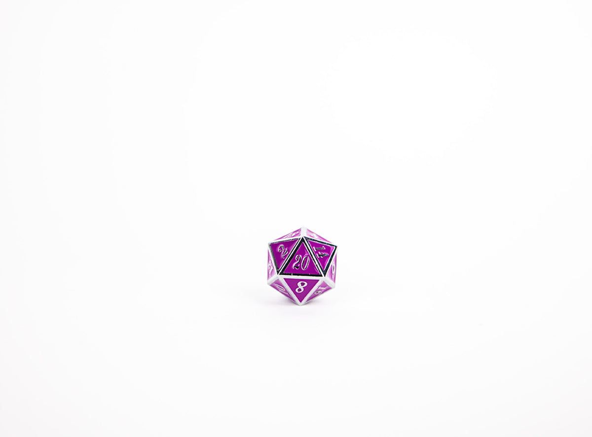 LPG Dice Set - Metal RPG Serif Purple/Silver