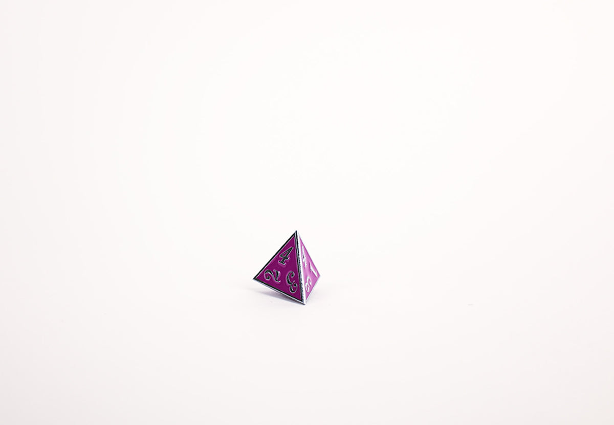 LPG Dice Set - Metal RPG Serif Purple/Silver