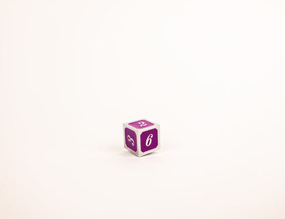 LPG Dice Set - Metal RPG Serif Purple/Silver - Good Games