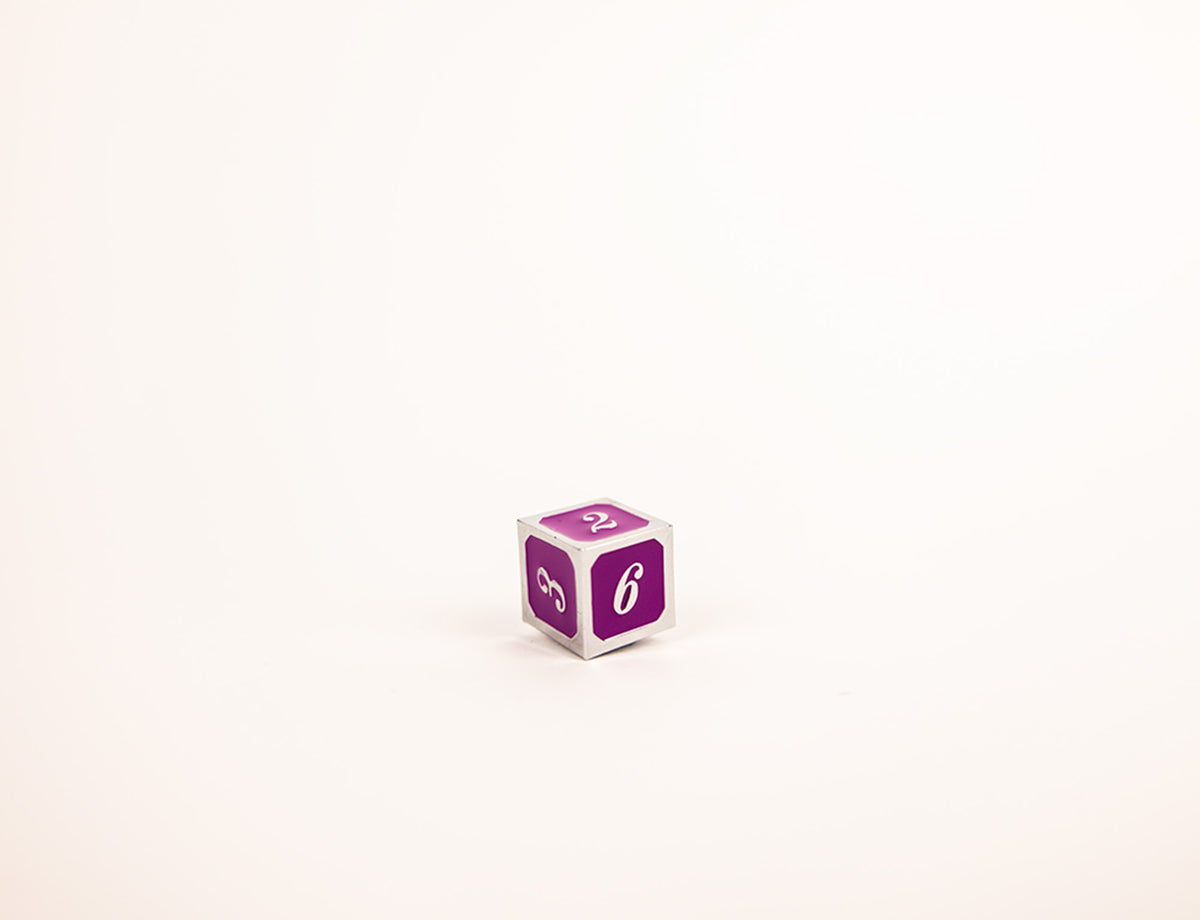 LPG Dice Set - Metal RPG Serif Purple/Silver
