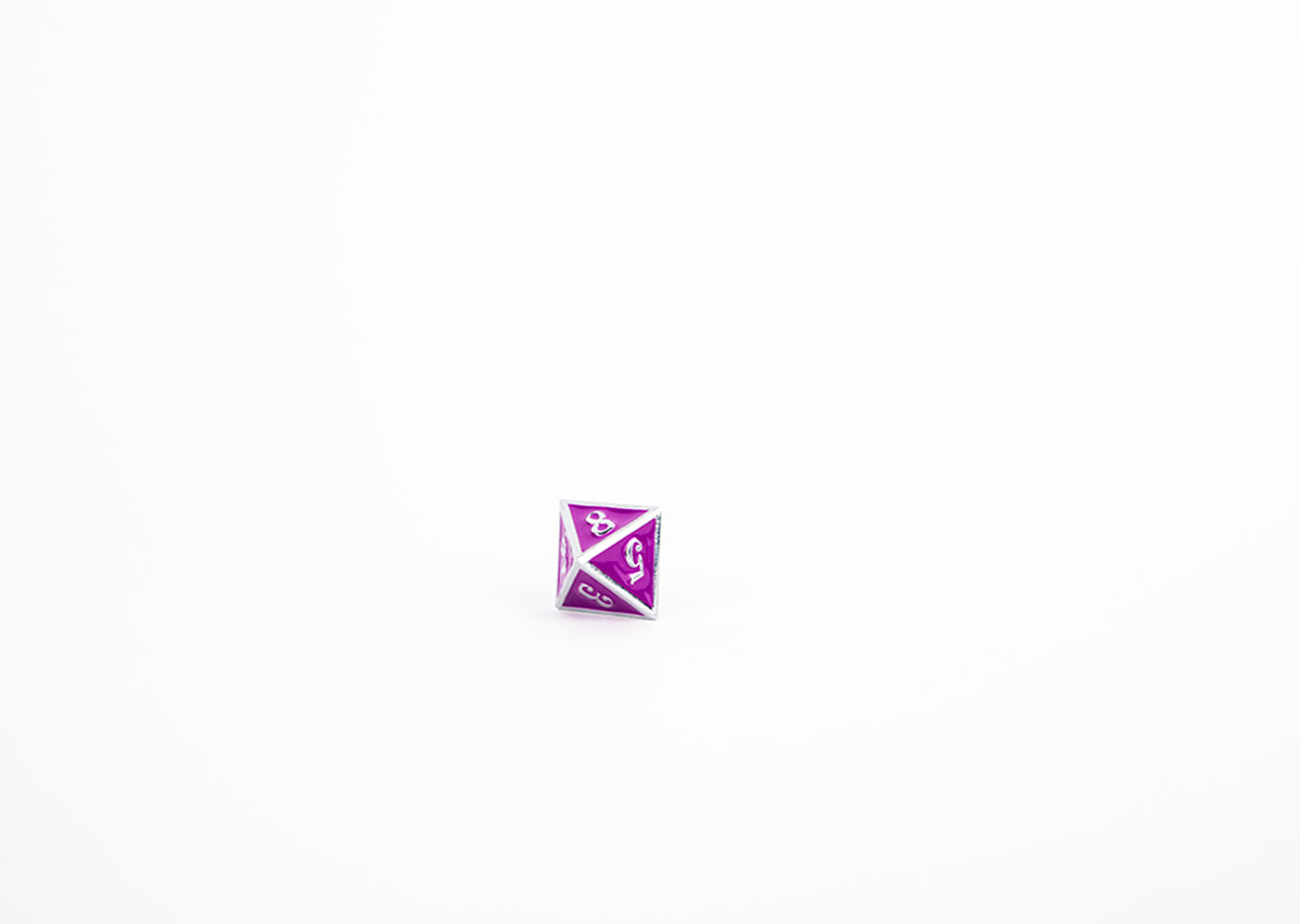LPG Dice Set - Metal RPG Serif Purple/Silver