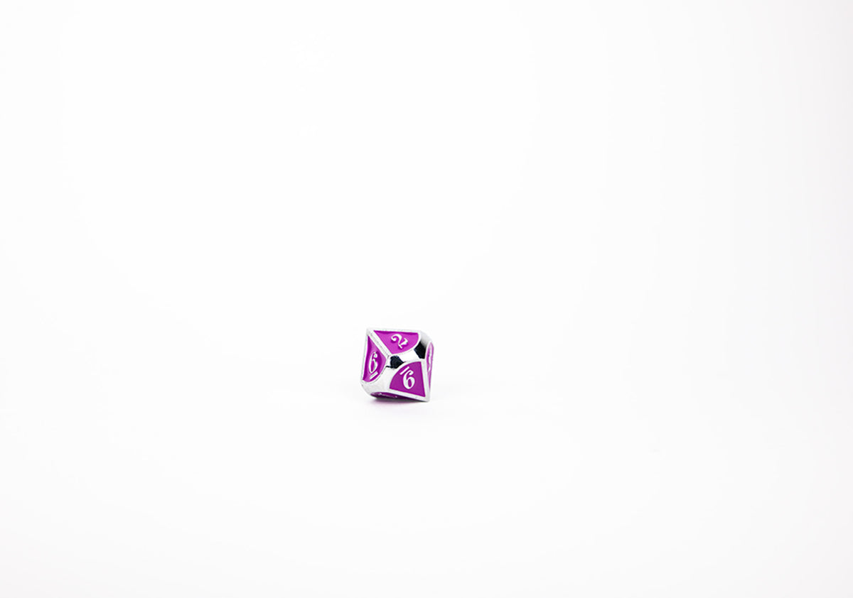 LPG Dice Set - Metal RPG Serif Purple/Silver