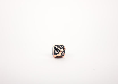 LPG Dice Set - Metal RPG Serif Black/Brass - Good Games