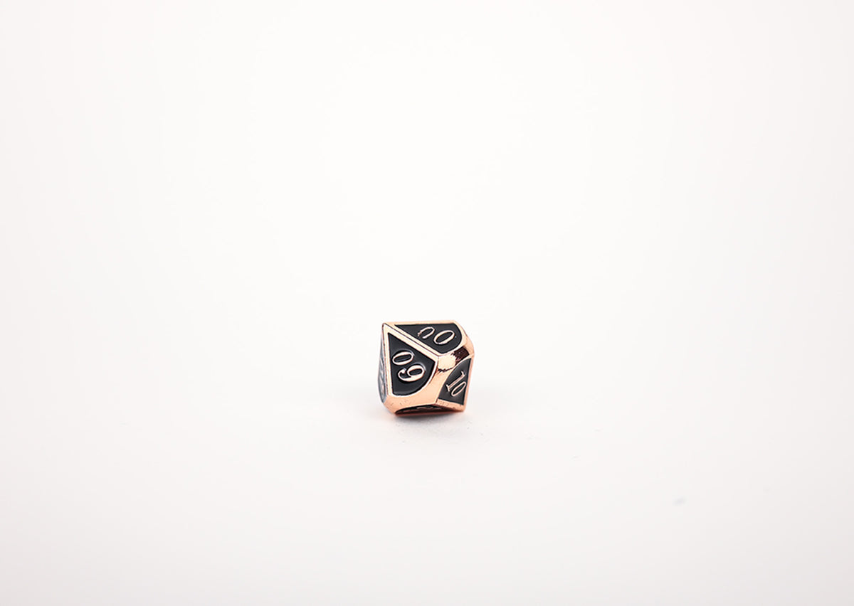 LPG Dice Set - Metal RPG Serif Black/Brass