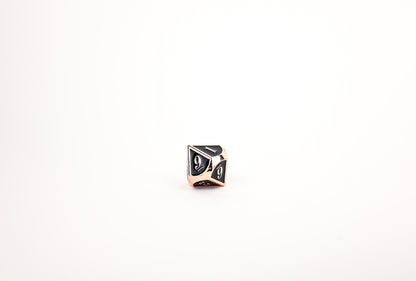 LPG Dice Set - Metal RPG Serif Black/Brass - Good Games