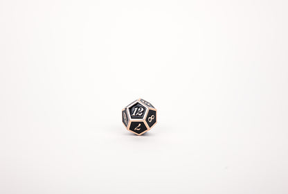 LPG Dice Set - Metal RPG Serif Black/Brass - Good Games