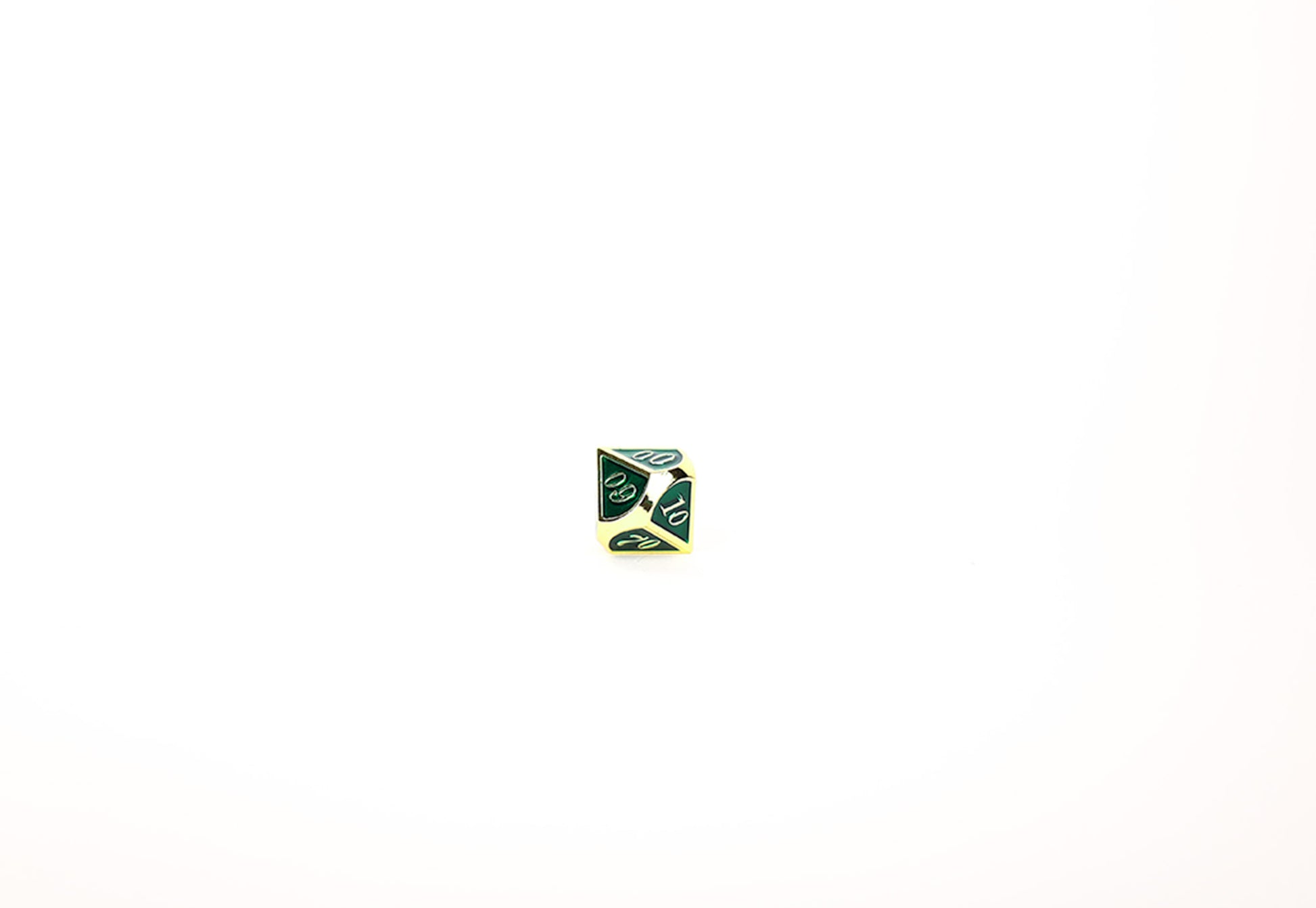 LPG Dice Set - Metal RPG Serif Green/Gold - Good Games