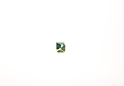 LPG Dice Set - Metal RPG Serif Green/Gold - Good Games
