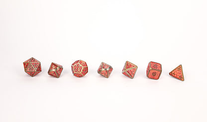 LPG Dice Set - Metal RPG Draco Bright Red/Gold - Good Games
