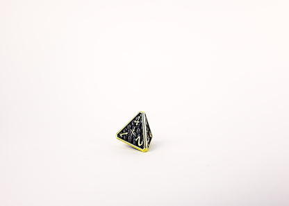 LPG Dice Set - Metal RPG Draco Bright Black/Gold - Good Games