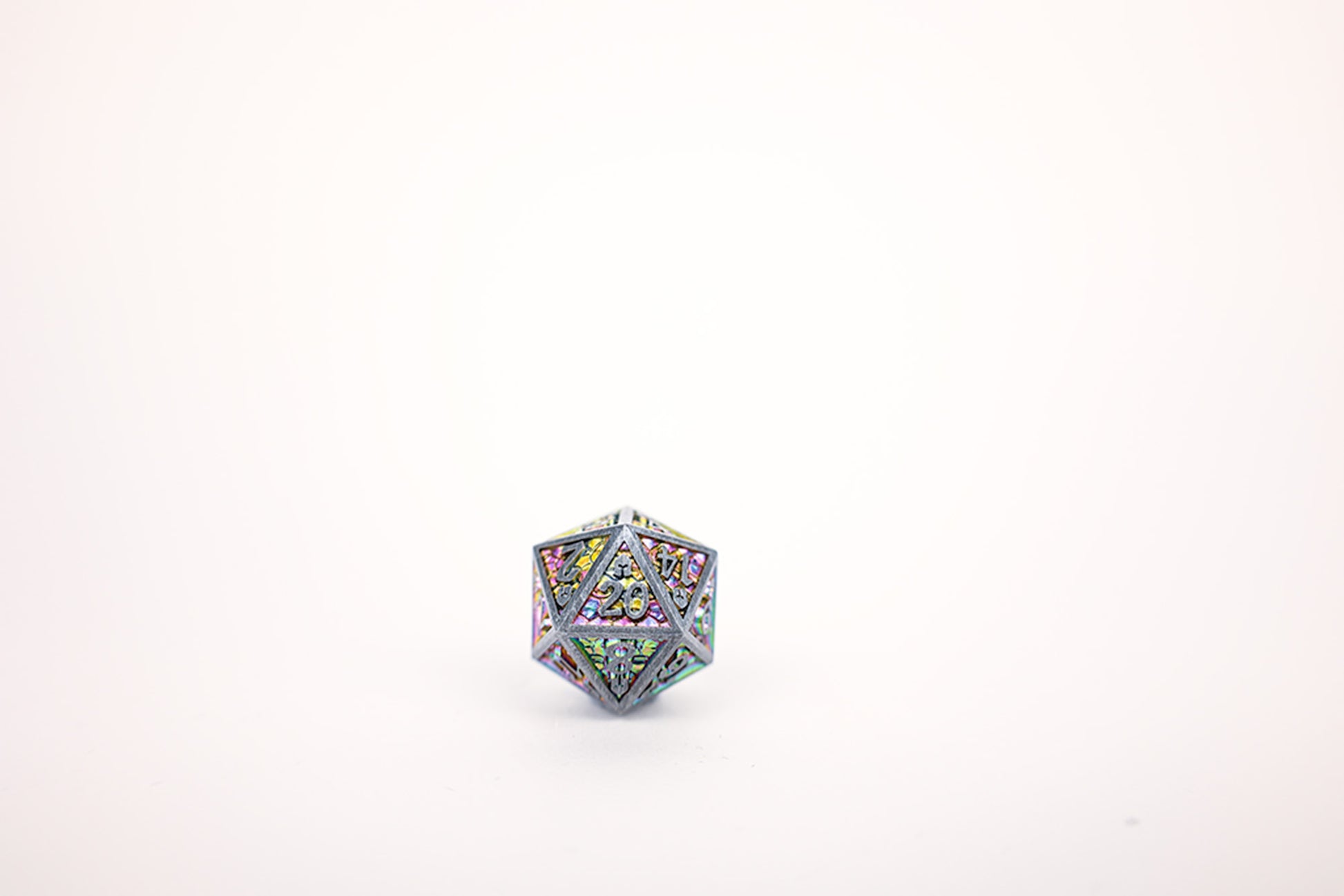 LPG Dice Set - Metal RPG Draco Bright Rainbow/Silver - Good Games
