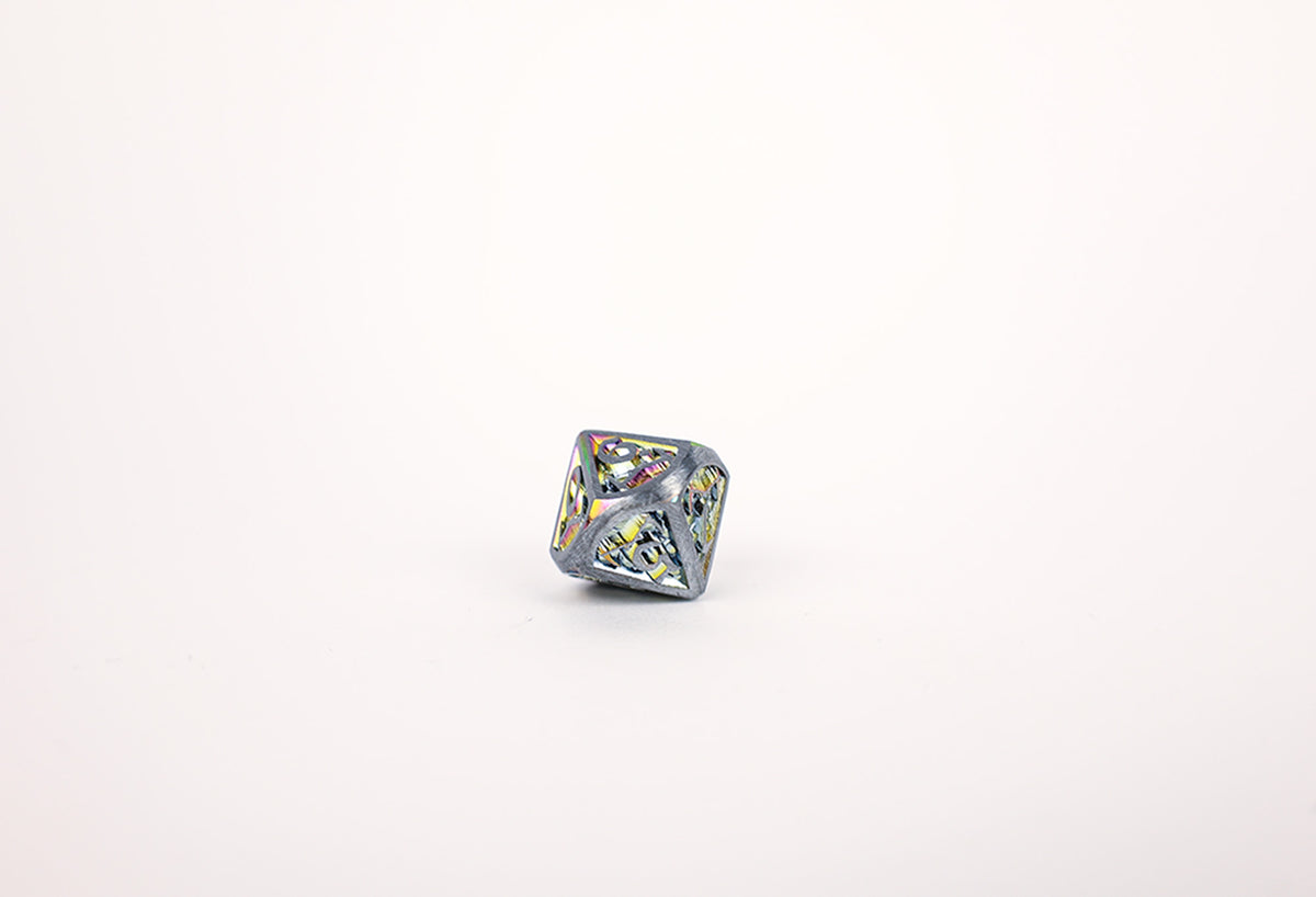 LPG Dice Set - Metal RPG Draco Bright Rainbow/Silver - Good Games