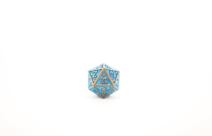 LPG Dice Set - Metal RPG Draco Bright Blue/Brass - Good Games