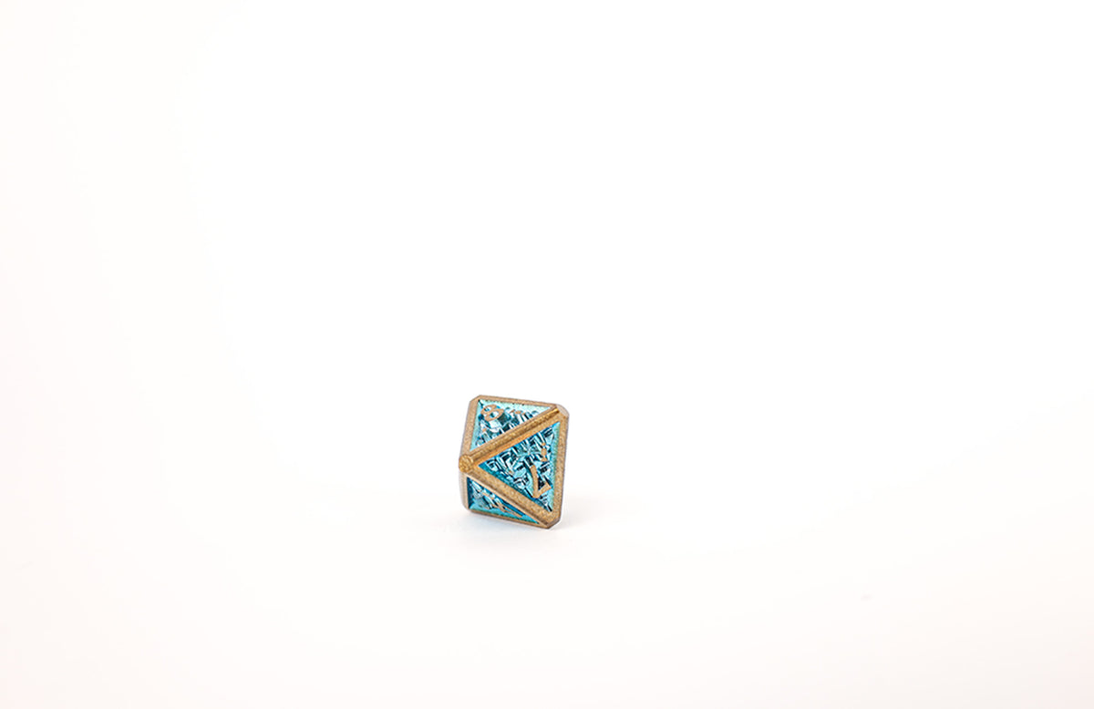 LPG Dice Set - Metal RPG Draco Bright Blue/Brass