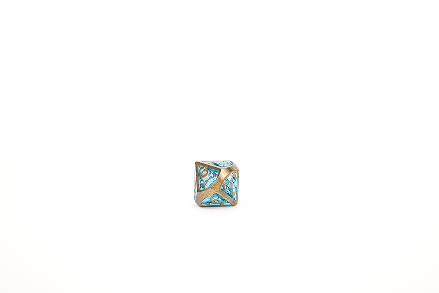 LPG Dice Set - Metal RPG Draco Bright Blue/Brass - Good Games