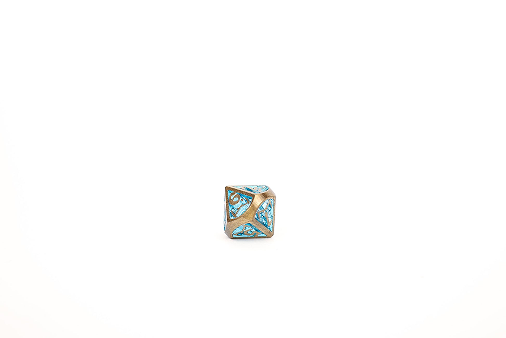 LPG Dice Set - Metal RPG Draco Bright Blue/Brass - Good Games