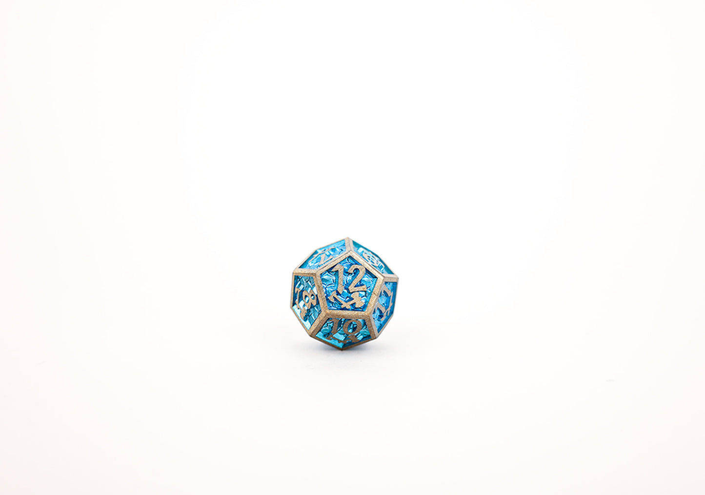 LPG Dice Set - Metal RPG Draco Bright Blue/Brass - Good Games