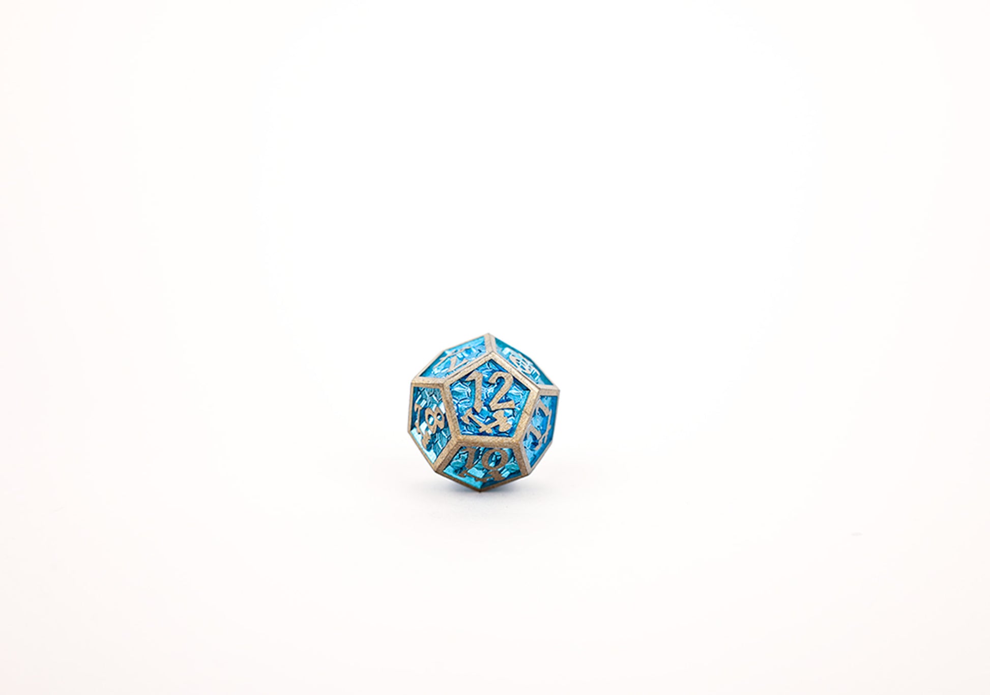 LPG Dice Set - Metal RPG Draco Bright Blue/Brass - Good Games