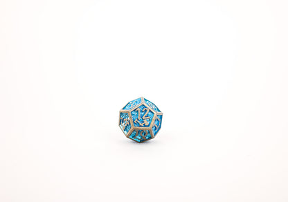 LPG Dice Set - Metal RPG Draco Bright Blue/Brass - Good Games