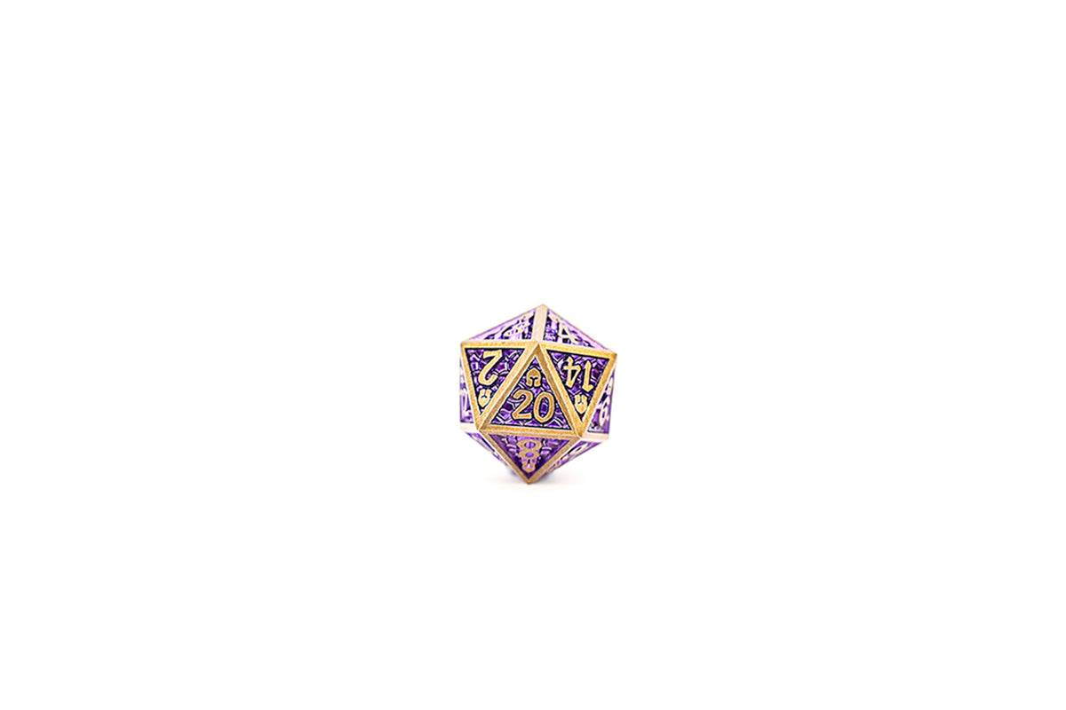 LPG Dice Set - Metal RPG Draco Bright Purple Brass