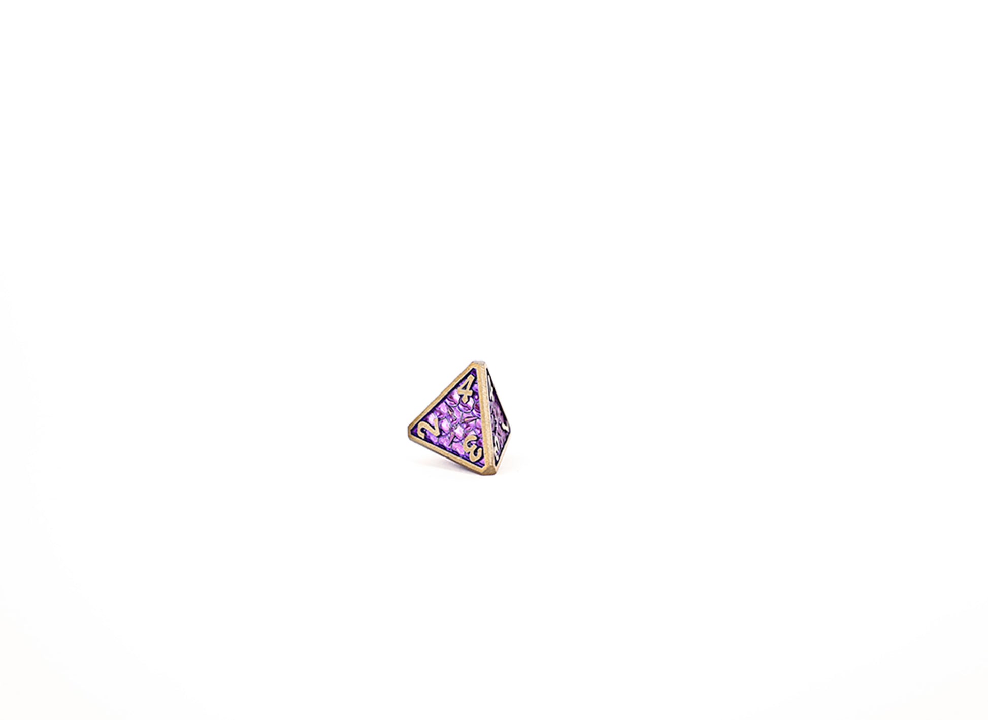 LPG Dice Set - Metal RPG Draco Bright Purple Brass - Good Games