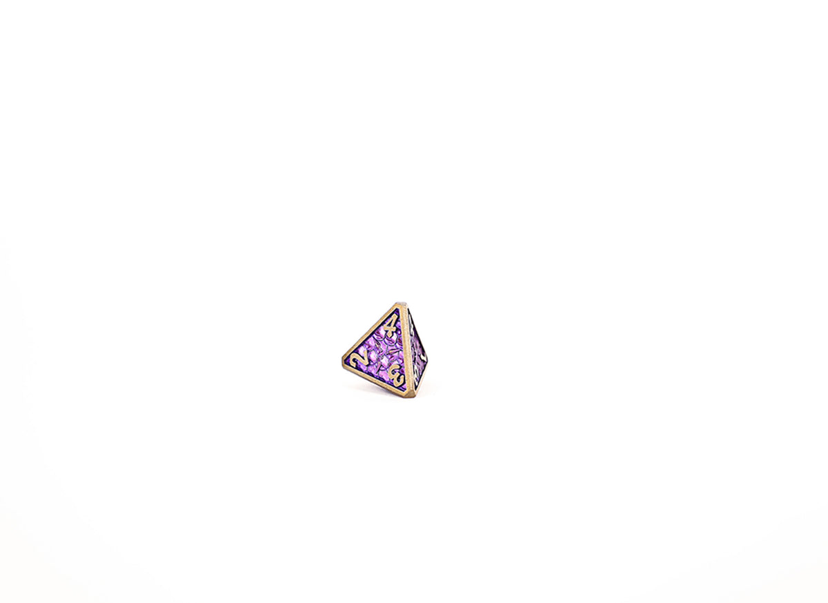 LPG Dice Set - Metal RPG Draco Bright Purple Brass