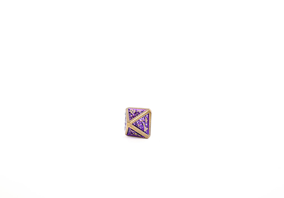 LPG Dice Set - Metal RPG Draco Bright Purple Brass