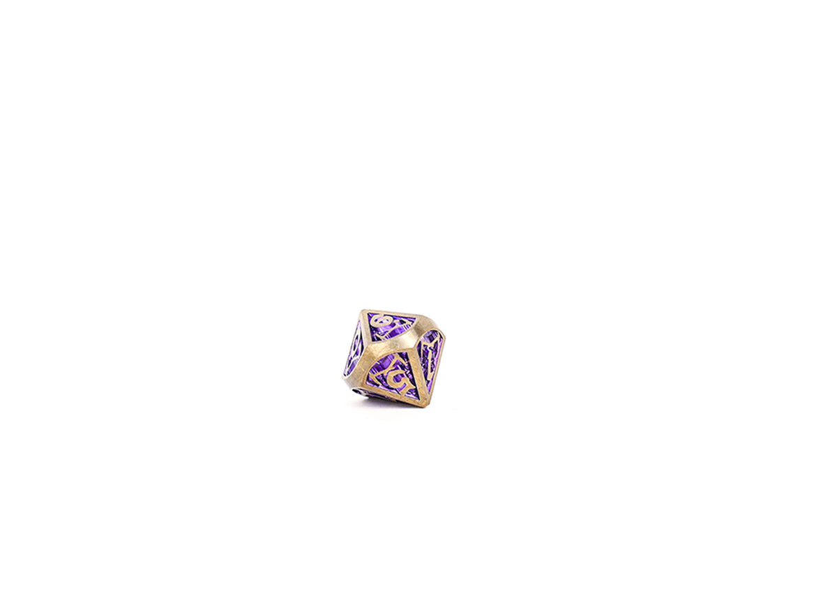 LPG Dice Set - Metal RPG Draco Bright Purple Brass