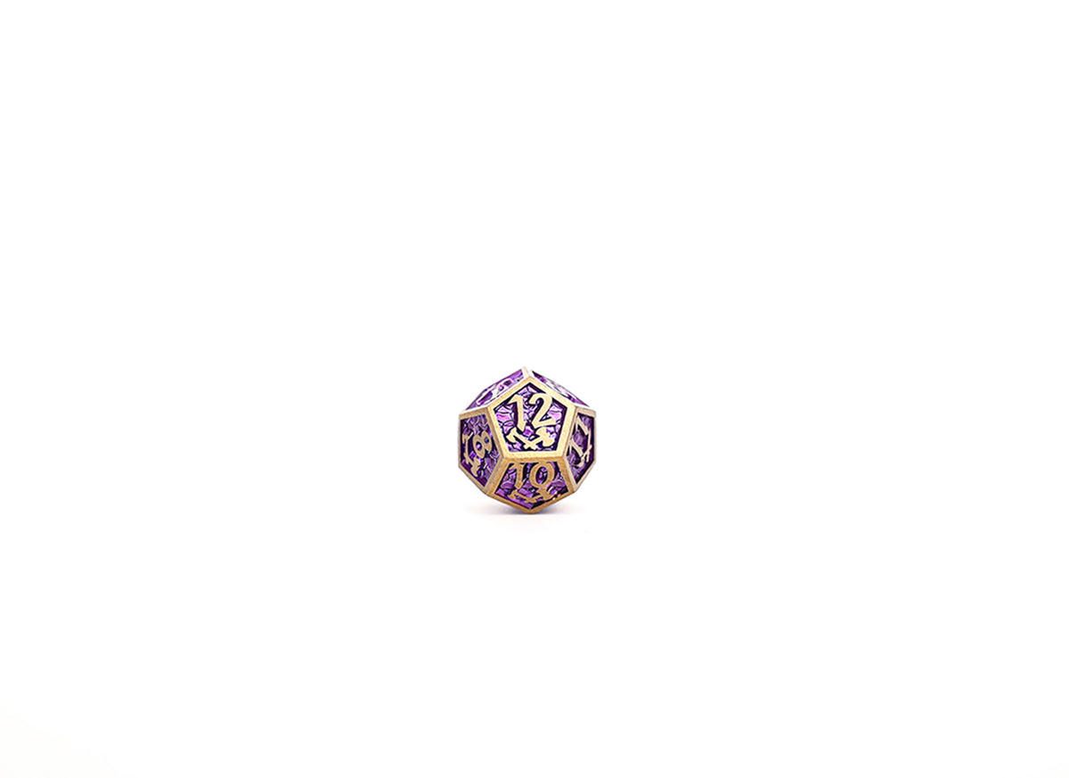LPG Dice Set - Metal RPG Draco Bright Purple Brass