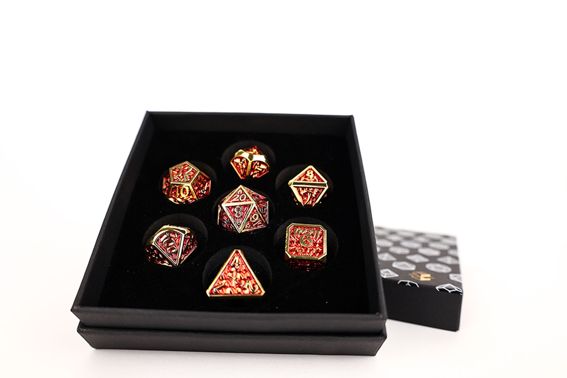 LPG Dice Set - Metal RPG Draco Dark Red/Gold - Good Games
