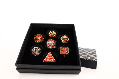 LPG Dice Set - Metal RPG Draco Dark Red/Gold - Good Games
